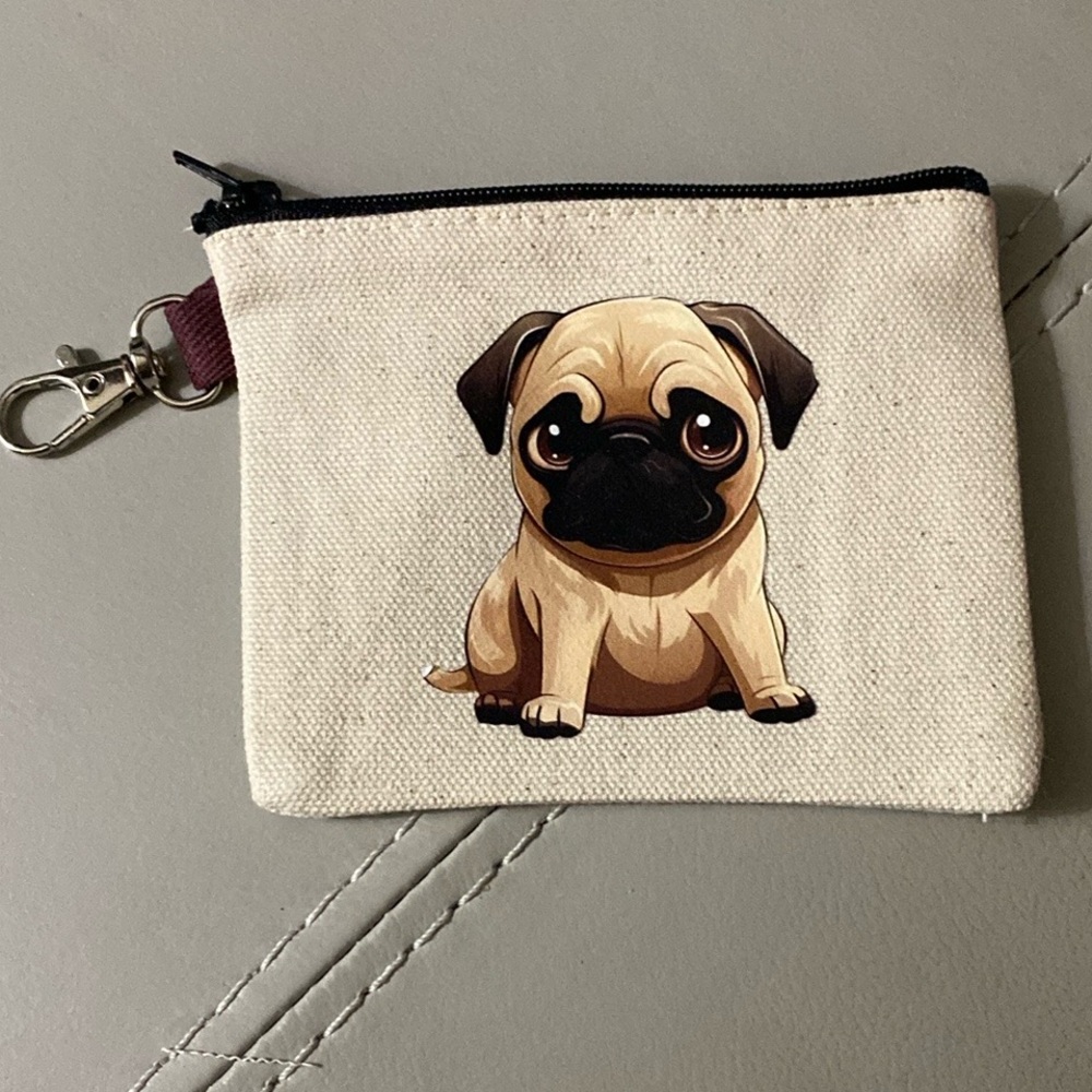 zippered  Coin accessory Pouch with Dog pick one - Picture 4 of 13